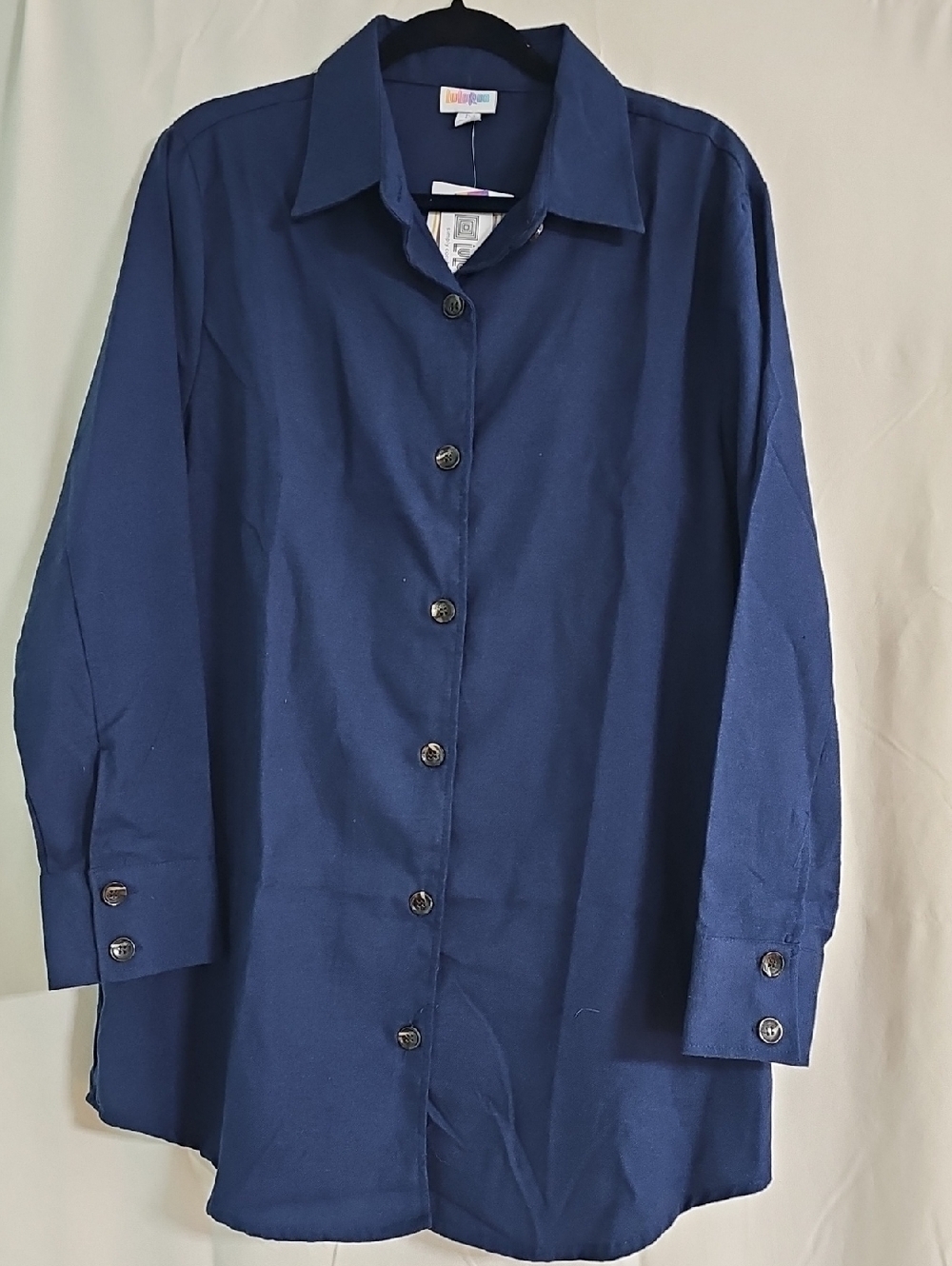LuLaRoe Abigail Deep Navy Button-Up Shirt Jacket